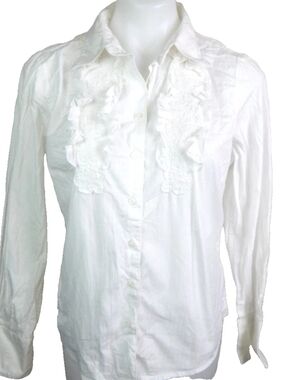 Robert Graham White Floral Embroidered Shirt